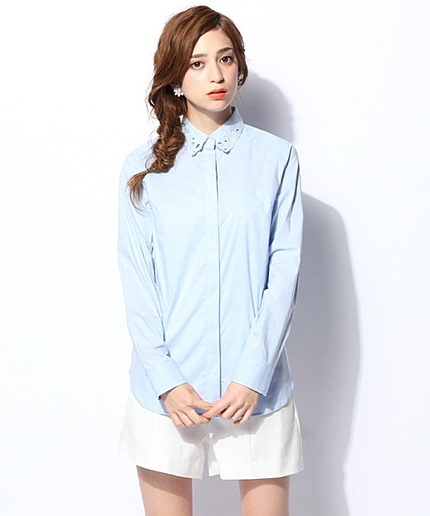 刺繍カラーシャツ