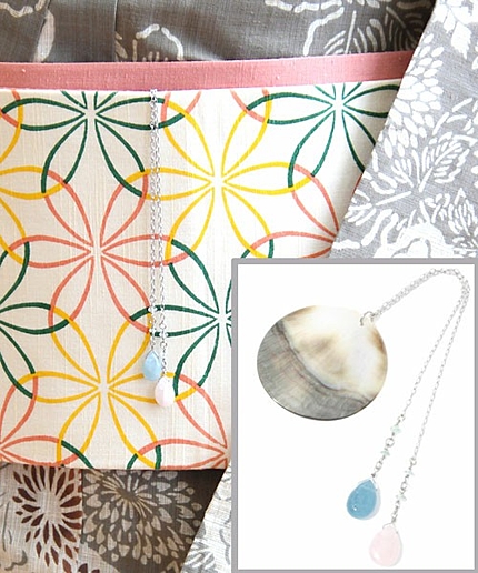 WAGU 天然石　帯飾り06（ブルーピンク）