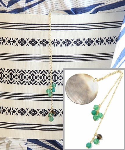 WAGU 天然石　帯飾り03（グリーン）