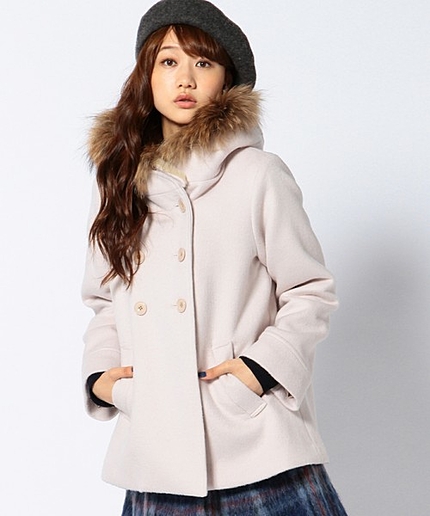 シャギーファーフードコート/ AE SHAGY FUR HOOD