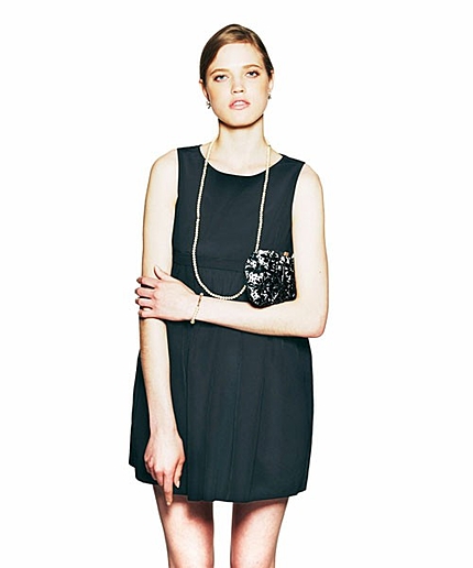 JP PE/R 切り替え フレア ノースリーブ ワンピース / フィット＆フレア