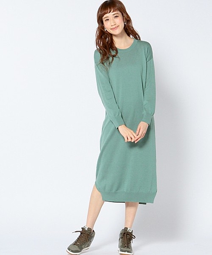 ロングニットワンピース/ AEBC LONG KNIT OP