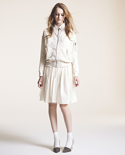 チュール×タフタリバーシブルスカート