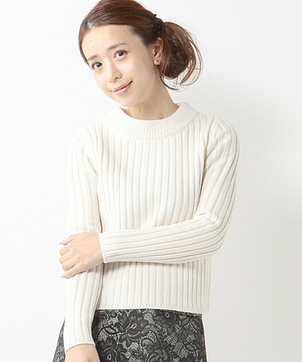 JCT ストレッチ フトRIB ハイネック プルオーバー / ニット　+