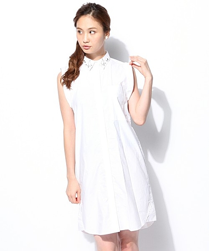 ノースリーブシャツワンピース