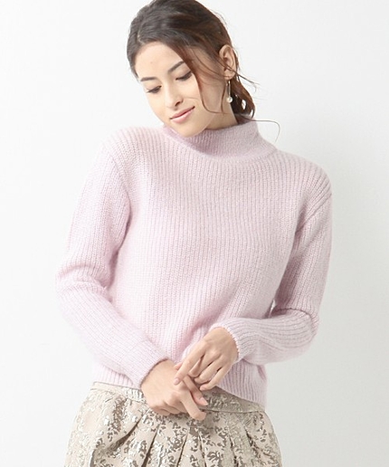 JCT モヘヤ　アルパカー ハイネック ショートプルオーバー