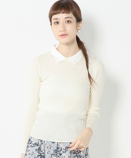 JOC W RIB ソウショクエリツキ プルオーバー / タイト / ニット / 2WAY