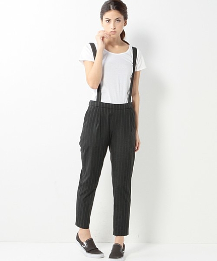 ★JOC W/N ストライプ サスペンダー付きパンツ