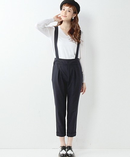 JCT チョークストライプ サスペンダ- パンツ