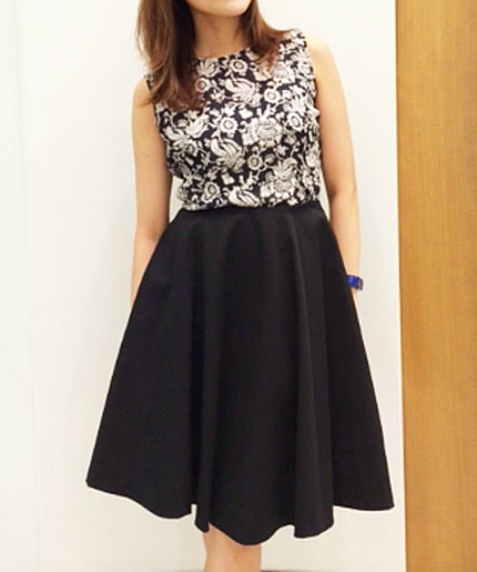 JOC CU/C ピケ フレア スカート / ひざ丈 / ミディ丈