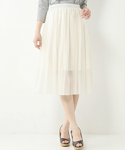 JCT オーガンジー ランダムプリーツ スカート