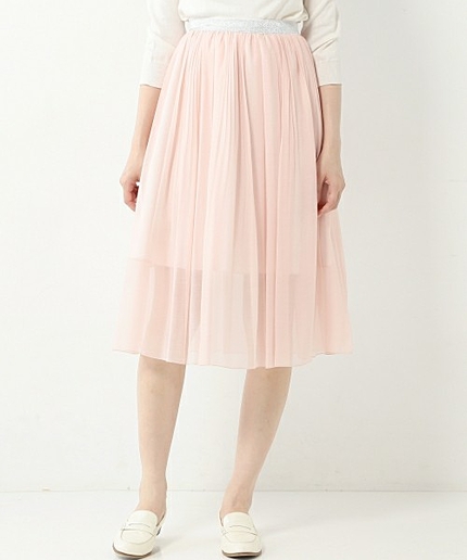 JCT オーガンジー ランダムプリーツ スカート