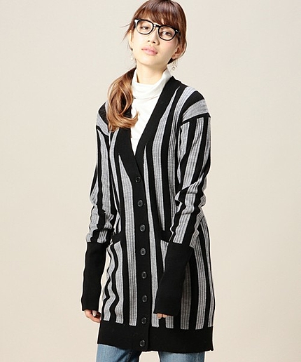 BYMC AMERICAN RETRO ストライプロングニットカーディガン