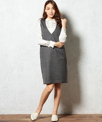 GT W/P ストライプ ジャンパースカート