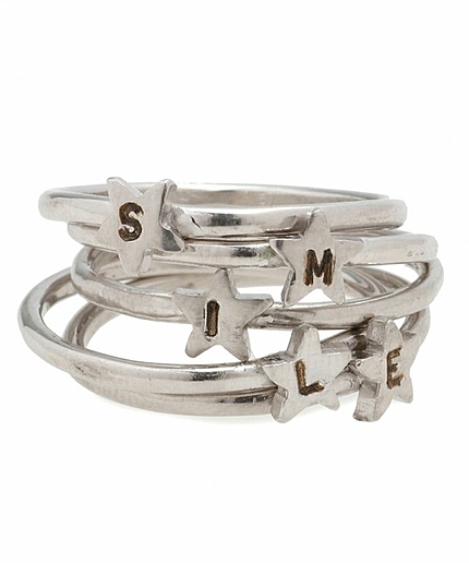 ▲BY JOLILI スターモチーフリングセット SMILE