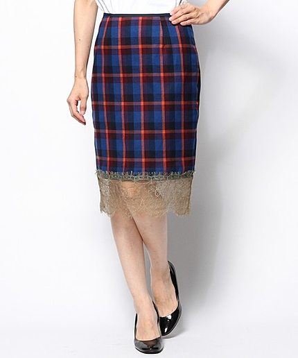 ネルチェックスカート