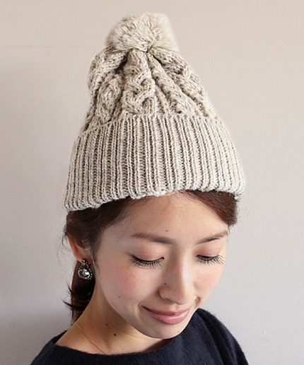 BYBC HIGHLAND 2000 ケーブルポンポンニットキャップ