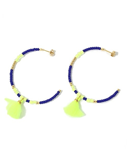 ○△GC ビーズ＆タッセルフープ/ピアス