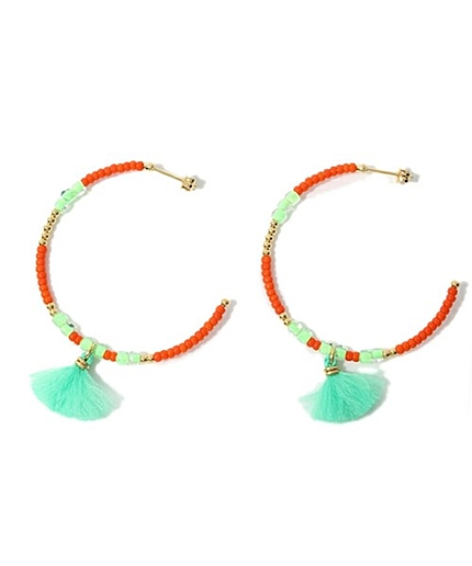 ○△GC ビーズ＆タッセルフープ/ピアス