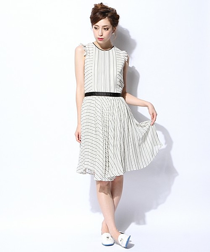 ストライプシフォンワンピース