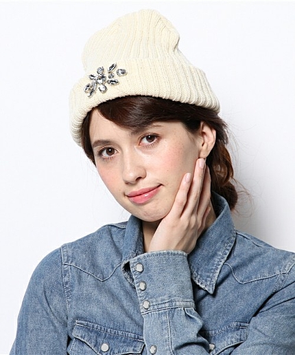 BYSF Laube アクリルビジューニットキャップ　◆◆