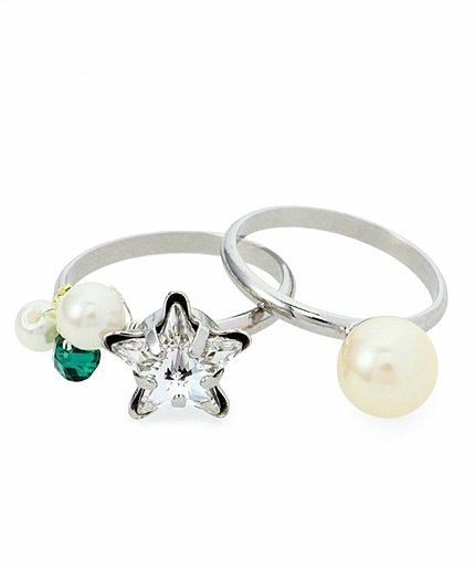 フェイクパール×スターセットリング/ AE PL×STAR SET R