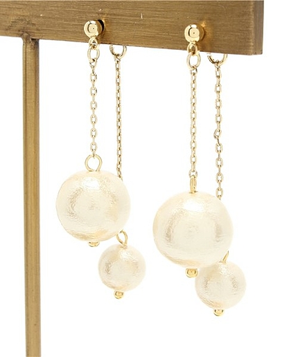 CS コットンパールチェーン ピアス