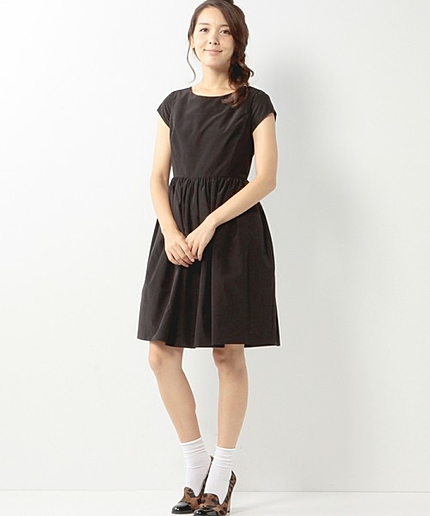 JP PE/R 切り替え フレア ショートスリーブワンピース