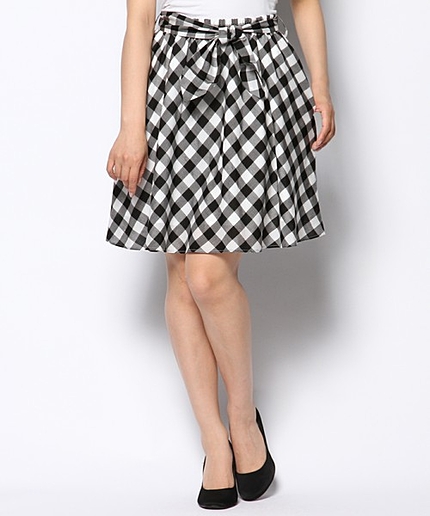 チェックリボンスカート