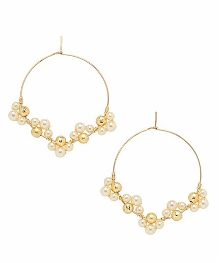 jour couture プチFパール フープ  ピアス / ジュール　クチュール