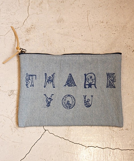 BY ∵JOHN DERIAN別注 THANKYOU デニムポーチ