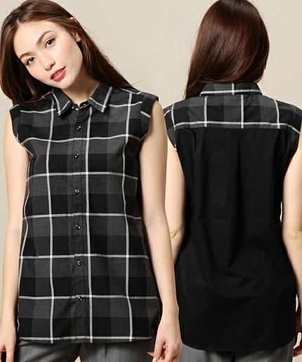 BYBC ブロックチェック ノースリーブシャツ　◆◆