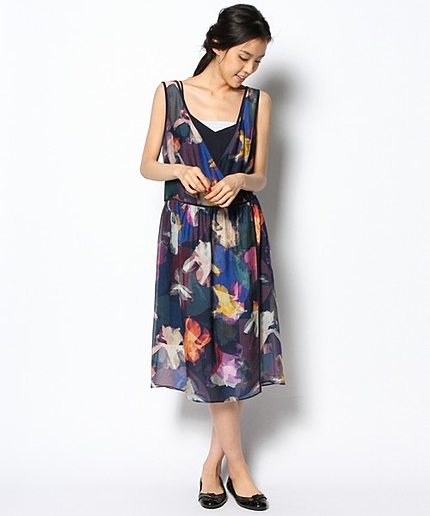 フォトグラムアイリスプリントドレス(PaulSmithBLACK)