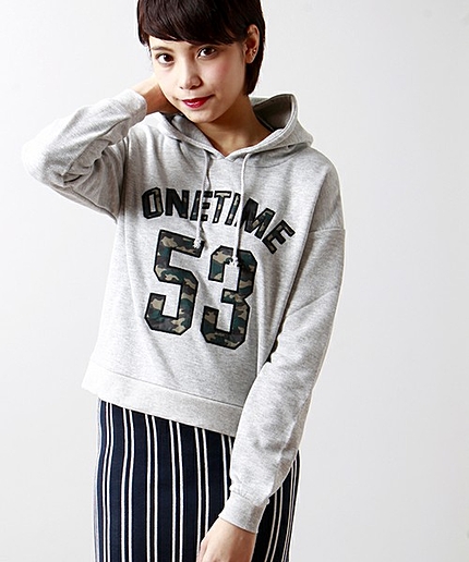 WEGO/総柄ロゴパーカー