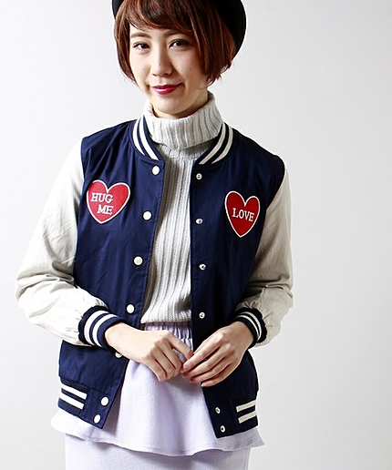 WEGO/ハートワッペンスタジャン