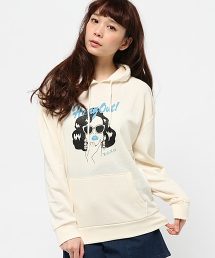 ΠWEGO/ガールプリントプルパーカー