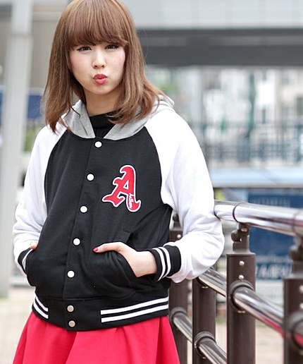 WEGO/スウェットフード付スタジャン