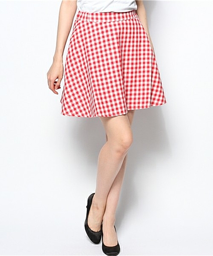 WEGO/ギンガムチェックフレアスカート