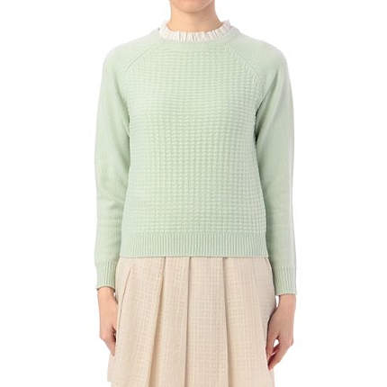 フリル衿タンクトップ付きニット