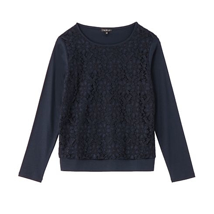 レース切り替えクルーネックカットソー