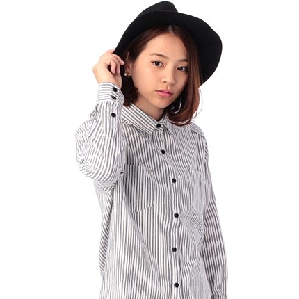 2トーンストライプ起毛シャツ