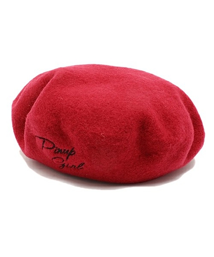 WEGO/フェイクレザーパイピングベレー帽