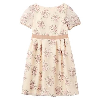 フラワープリントボートネックワンピース