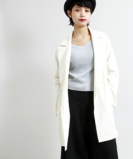 ΠWEGO/ストライプロングジャケット