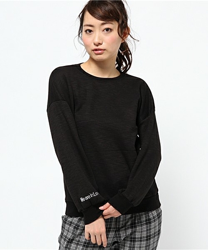 WEGO/刺繍袖スウェット