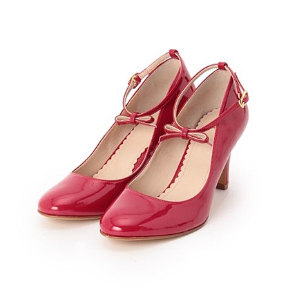 アンクルストラップエナメルパンプス