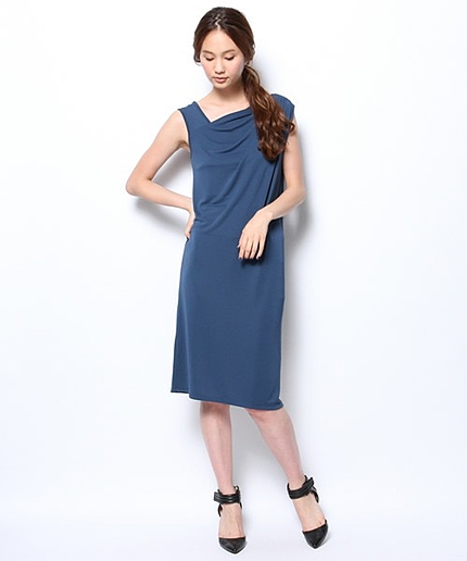 カラーマットジャージーワンピース