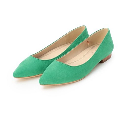 スエード調カラーフラットシューズ