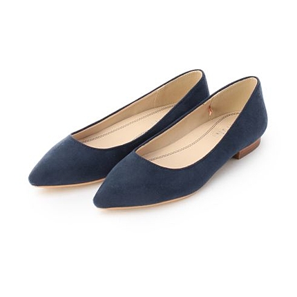 スエード調カラーフラットシューズ