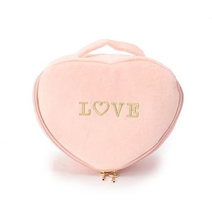 ロゴ入りハート型パイルコスメポーチ